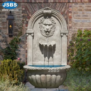 Silver Lion Head Wall Fountain, JS-FT036